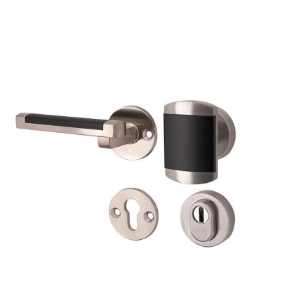 Mi Satori knop/kruk op rozet - SKG Dual mat nikkel / mat nikkel PVD links