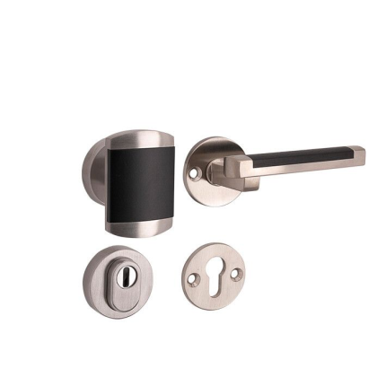 Mi Satori knop/kruk op rozet - SKG Dual mat nikkel / mat nikkel PVD rechts