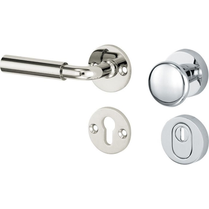 Mi Satori knop/kruk op rozet - SKG Frankfurt glans nikkel / glans chroom 