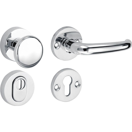 Mi Satori knop/kruk op rozet - SKG Halfsabel glans chroom rechts