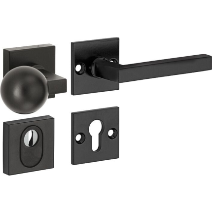 Mi Satori knop/kruk op rozet - SKG Kare bauhaus mat zwart rechts