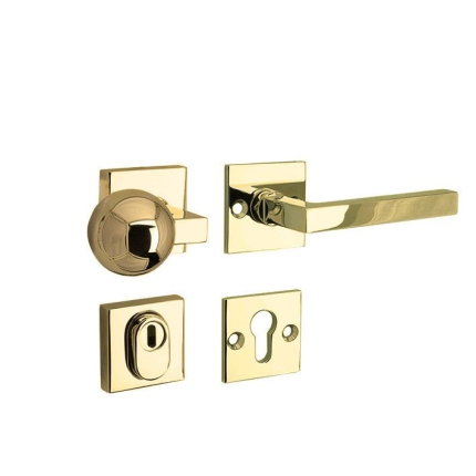 Mi Satori knop/kruk op rozet - SKG Kare bauhaus messing pvd rechts