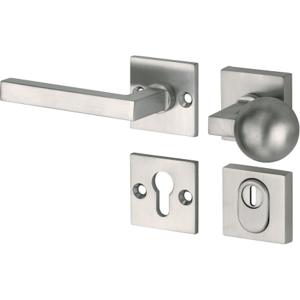 Mi Satori knop/kruk op rozet - SKG Kare mat nikkel/mat nikkel PVD links