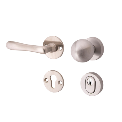 Mi Satori knop/kruk op rozet - SKG Linea mat nikkel / mat nikkel PVD links