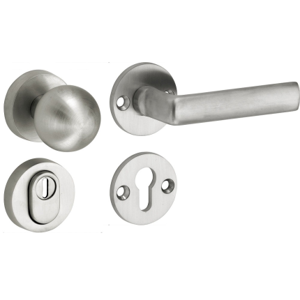 Mi Satori knop/kruk op rozet - SKG Padania mat nikkel / mat nikkel PVD rechts