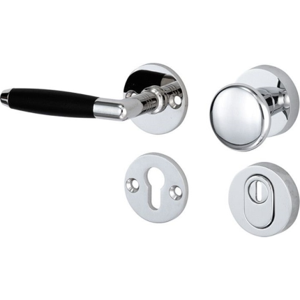 Mi Satori knop/kruk op rozet - SKG Ton ebben glans chroom