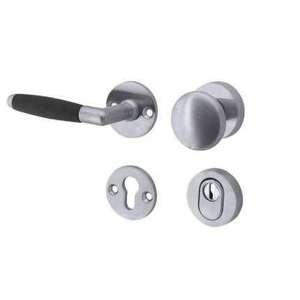 Mi Satori knop/kruk op rozet - SKG ton ebben mat chroom links