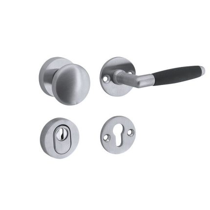 Mi Satori knop/kruk op rozet - SKG ton ebben mat chroom rechts