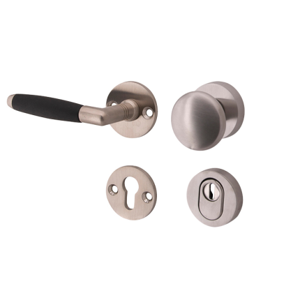 Mi Satori knop/kruk op rozet - SKG Ton mat nikkel / mat nikkel PVD links