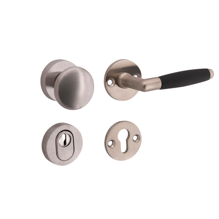 Mi Satori knop/kruk op rozet - SKG Ton mat nikkel / mat nikkel PVD rechts
