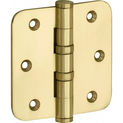 Mi Satori Kogellagerscharnier ronde hoek 76x76mm vlak messing ongelakt per 12 stuks
