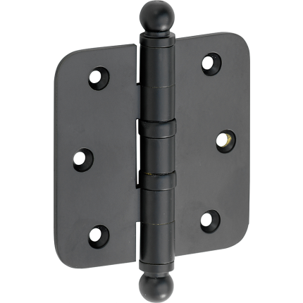 Mi Satori Kogellagerscharnier ronde hoek 89x89mm bol mat zwart per 12 stuks