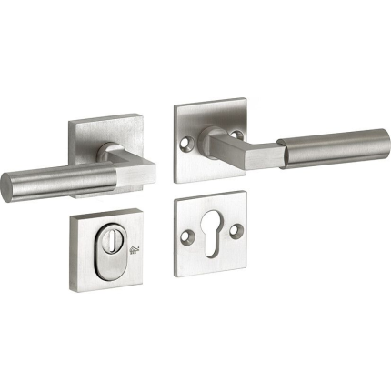Mi Satori kruk/kruk op rozet - SKG Bauhaus mat nikkel / mat nikkel PVD rechts