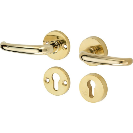 Mi Satori kruk/kruk op rozet - SKG Halfsabel messing gelakt/messing PVD links