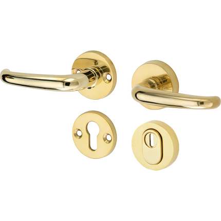 Mi Satori kruk/kruk op rozet - SKG Halfsabel elegant messing ongelakt links