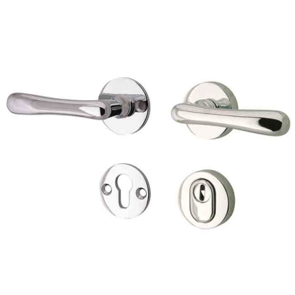 Mi Satori kruk/kruk op rozet - SKG Linea glans nikkel / glans chroom links