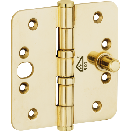 Mi Satori Veiligheidsscharnier ronde hoek 89x89 vlak messing gepolijst ongelakt