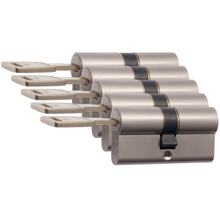 Nemef 142/9 profielcilinder NF4 serie dubbele cilinder 30/30 gelijksluitend per 5