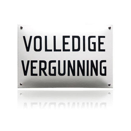 NH-24 emaille naambord 'Volledige vergunning'