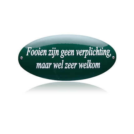 NH-27 emaille naambord 'Fooien zijn geen verplichting'