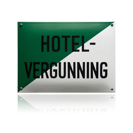 NH-35 emaille naambord 'Hotel vergunning'