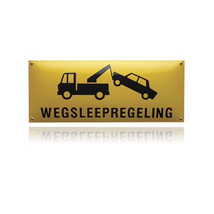 NH-39 emaille veiligheidsbord 'Wegsleepregeling'