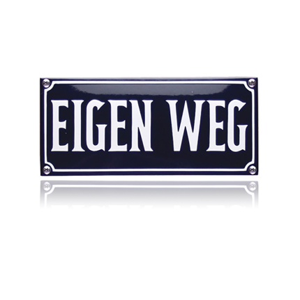 NH-40 emaille veiligheidsbord 'Eigen weg'