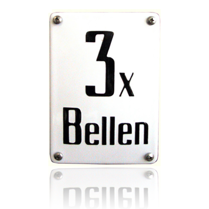 NH-56 emaille naambord '3 x bellen'