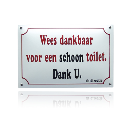 NH-63 emaille naambord 'Wees dankbaar voor'