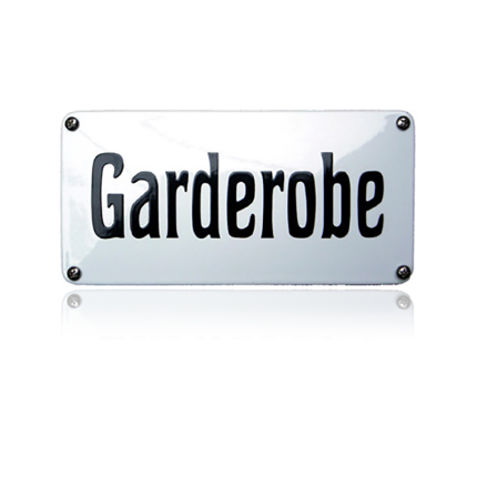 NH-65 emaille naambord 'Garderobe'
