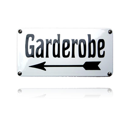 NH-67 emaille naambord 'Garderobe'