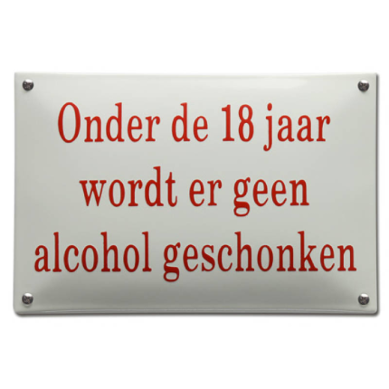 NH-75 emaille naambord 'Onder de 18 jaar'