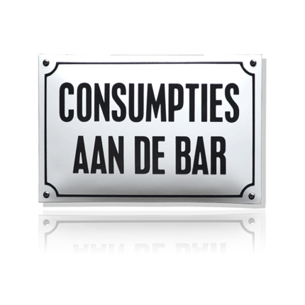 NH-83 emaille naambord 'Consumptie'