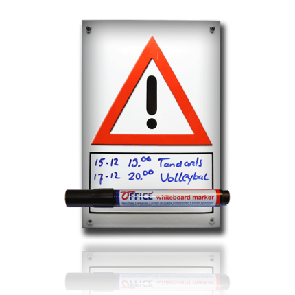 NH-87 emaille naambord 'Whitebord met gevarendriehoek'