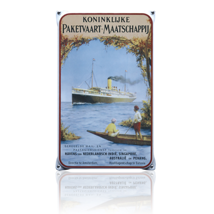 NO-52-KP emaille reclamebord 'Paketvaart'
