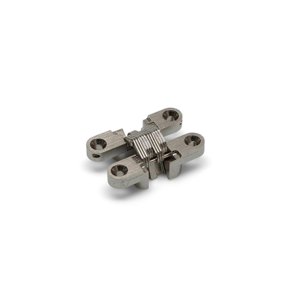 Onzichtbaar scharnier SOSS ronde hoek nikkel 38x13 mm, lichte toepassing