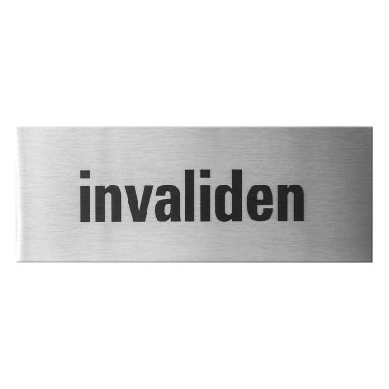 RVS deurbordje 'Invaliden' rechthoekig
