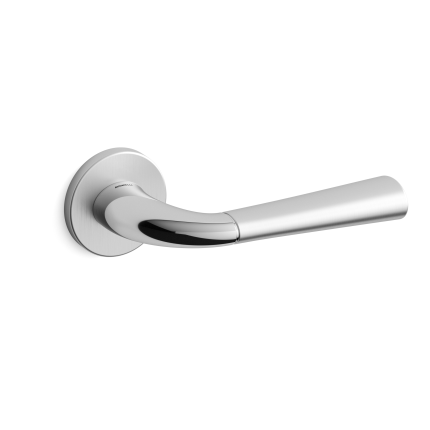 S101 Start deurkruk op rozet, satinchrome/chrome