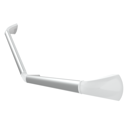 SecuCare Senior wandbeugel met hoek 45°, mat wit geanodiseerd