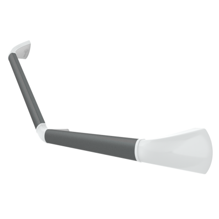 SecuCare Senior wandbeugel met hoek 45°, zwart/grijs, mat wit