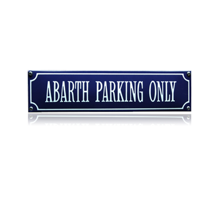 SS-02 emaille straatnaambord 'Abarth parking only'