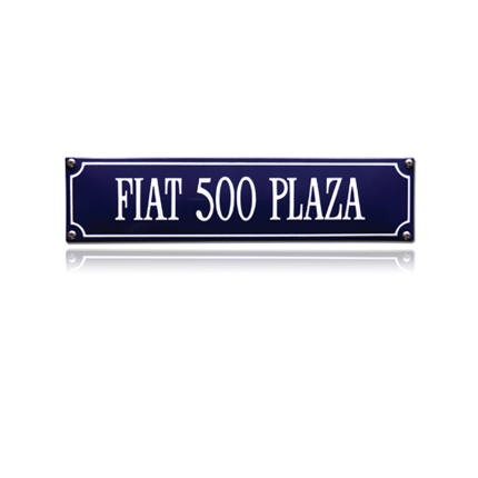 SS-27 emaille straatnaambord 'Fiat 500 Plaza'
