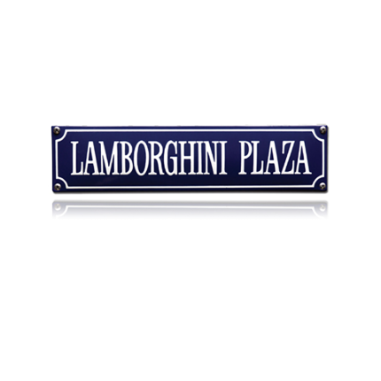 SS-48 emaille straatnaambord 'Lamborghini plaza'