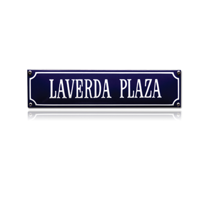SS-51 emaille straatnaambord 'Laverda Plaza'
