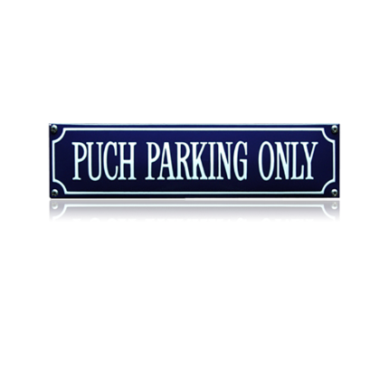SS-75 emaille straatnaambord 'Puch parking only'