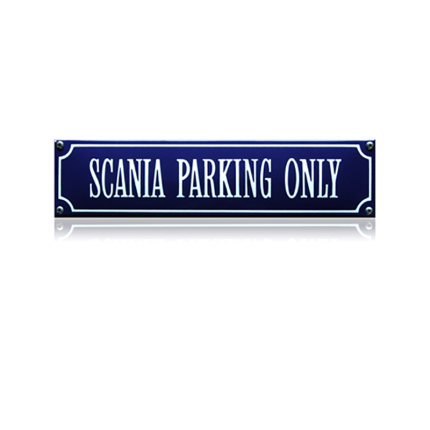 SS-82 emaille straatnaambord 'Scania parking only'