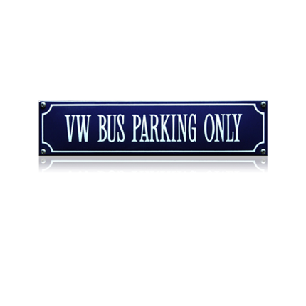 SS-93 emaille straatnaambord 'VW bus parking only'