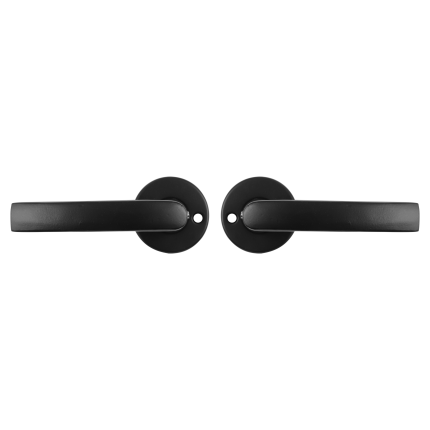 Starx Blok deurkruk op ronde rozet 41mm zwart