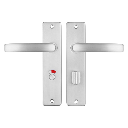 Starx Blok deurkruk op schild 180x41mm WC63/8 Aluminium F1