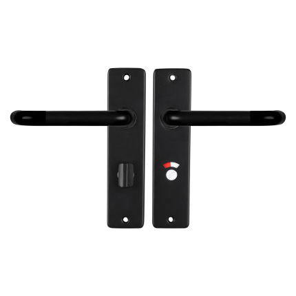 Starx Coupe deurkruk op schild 180x41mm WC63/8 zwart